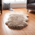 nordic home sheepskin faux rug round beside carpet  suede backing